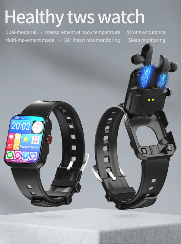 T4tec WristPods 2-in-1 smart watch with built in ear pod- British design