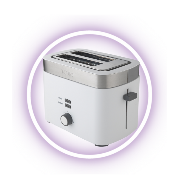 T4tec British Design | White 2 Slice Toaster | Shop Online