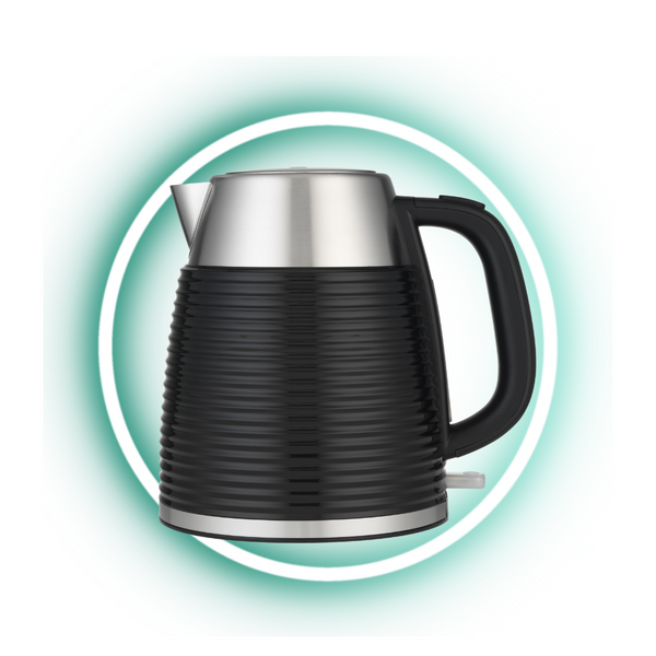 T4tec British Design |  Black & Stainless-steel Cordless Kettle