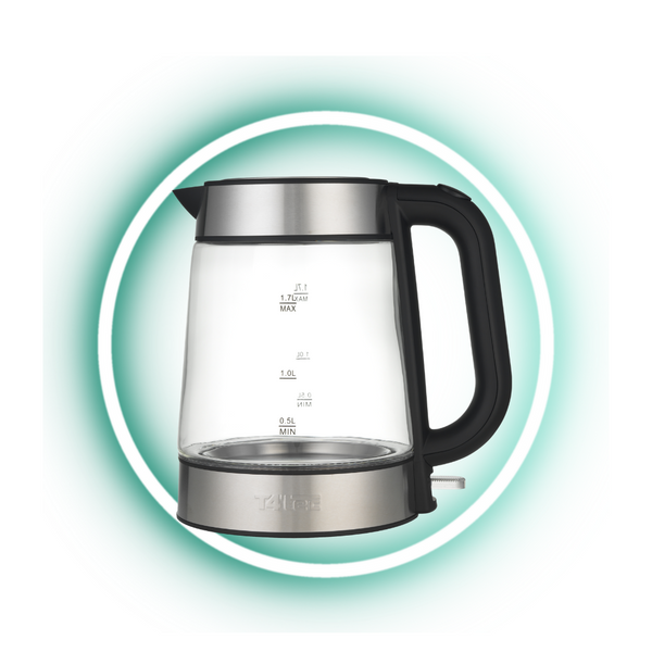 T4tec British Design | Glass Fast boil Cordless Kettle