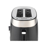 T4tec British Design |  Black & Stainless Steel 2 Slice Toaster